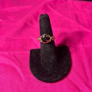 February Birthstone Fashion Colorful Rhinestone Boutique Ring Gold Plates Size